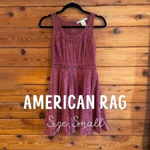 American Rag Dark Pink Lace Cut Out MINI Dress - Size Small